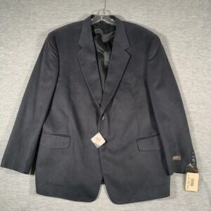 BAR WS Sport Coat Mens 46 Short Black Microfiber Western Blazer Teflon